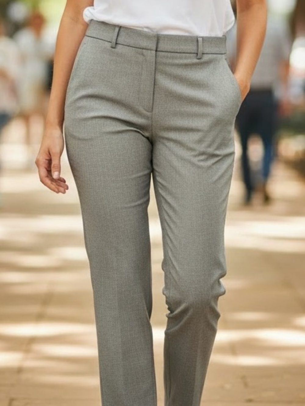 Talbots light  Gray Tailored Straight-Leg Dress Trousers size 6